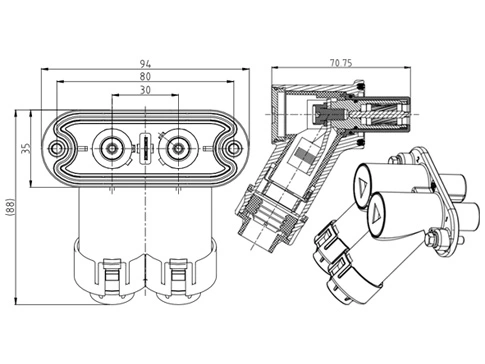 Die Details der Metall-Shell-Connector-1033A