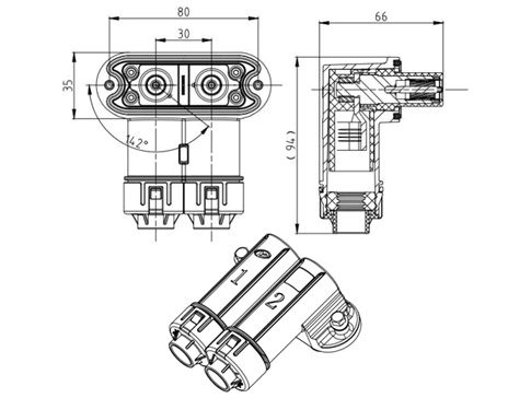 Die Details der Metall-Shell-Connector-1033A