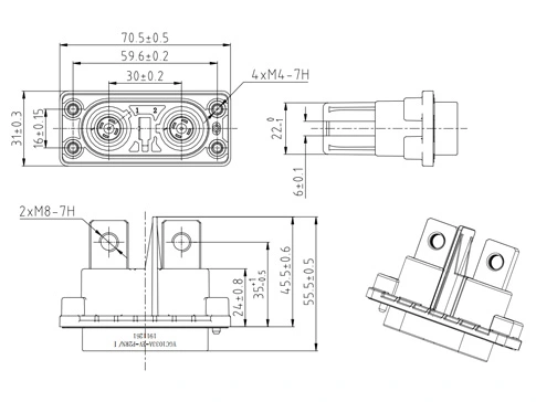 Die Details der Metall-Shell-Connector-1033A