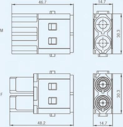 Specifications of HDC-HM2C70-MC-FC Rectangular Connectors