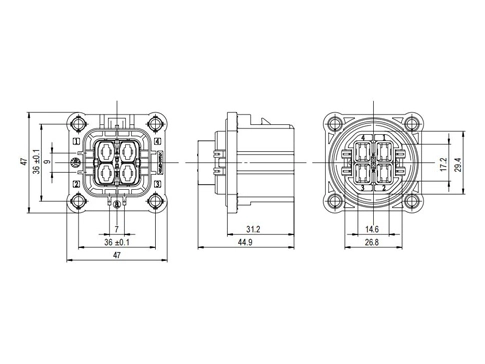 Die Details der elektrischen Steck verbinder YGEV2-4pin Serie