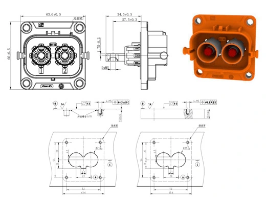 Die Details der elektrischen Steck verbinder der Serie YG1079-2/3pin