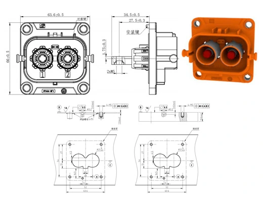 Die Details der elektrischen Steck verbinder der Serie YG1079-2/3pin