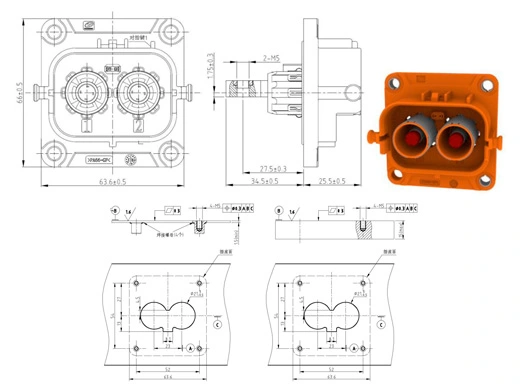 Die Details der elektrischen Steck verbinder der Serie YG1079-2/3pin