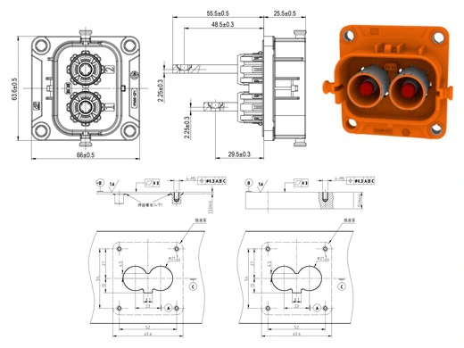 Die Details der elektrischen Steck verbinder der Serie YG1079-2/3pin