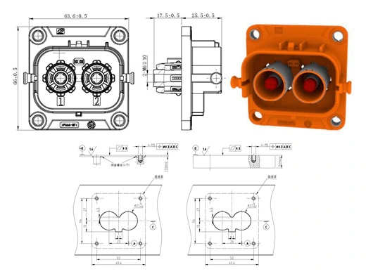 Die Details der elektrischen Steck verbinder der Serie YG1079-2/3pin