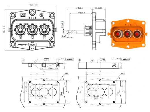 Die Details der elektrischen Steck verbinder der Serie YG1079-2/3pin