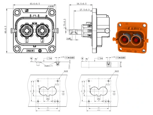 Die Details der elektrischen Steck verbinder der Serie YG1079-2/3pin