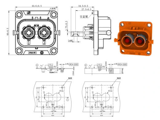 Die Details der elektrischen Steck verbinder der Serie YG1079-2/3pin