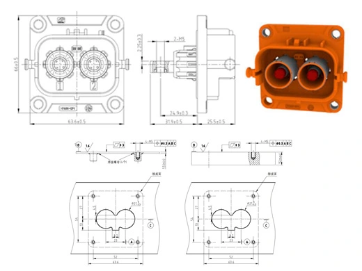 Die Details der elektrischen Steck verbinder der Serie YG1079-2/3pin